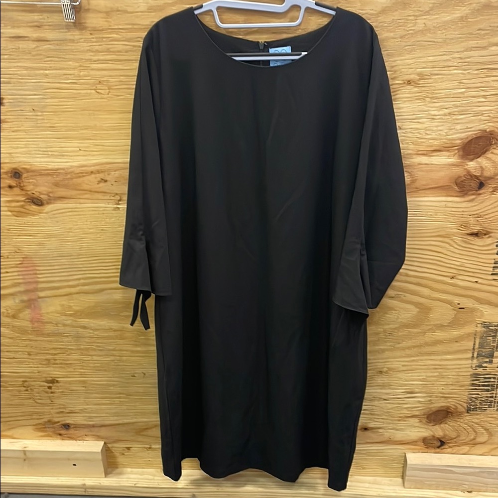CeCe Black Tie Front Dolman Sleeve Dress